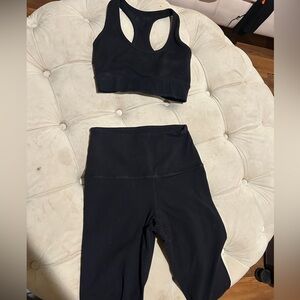 Black Sports Bra and Leggings Set
